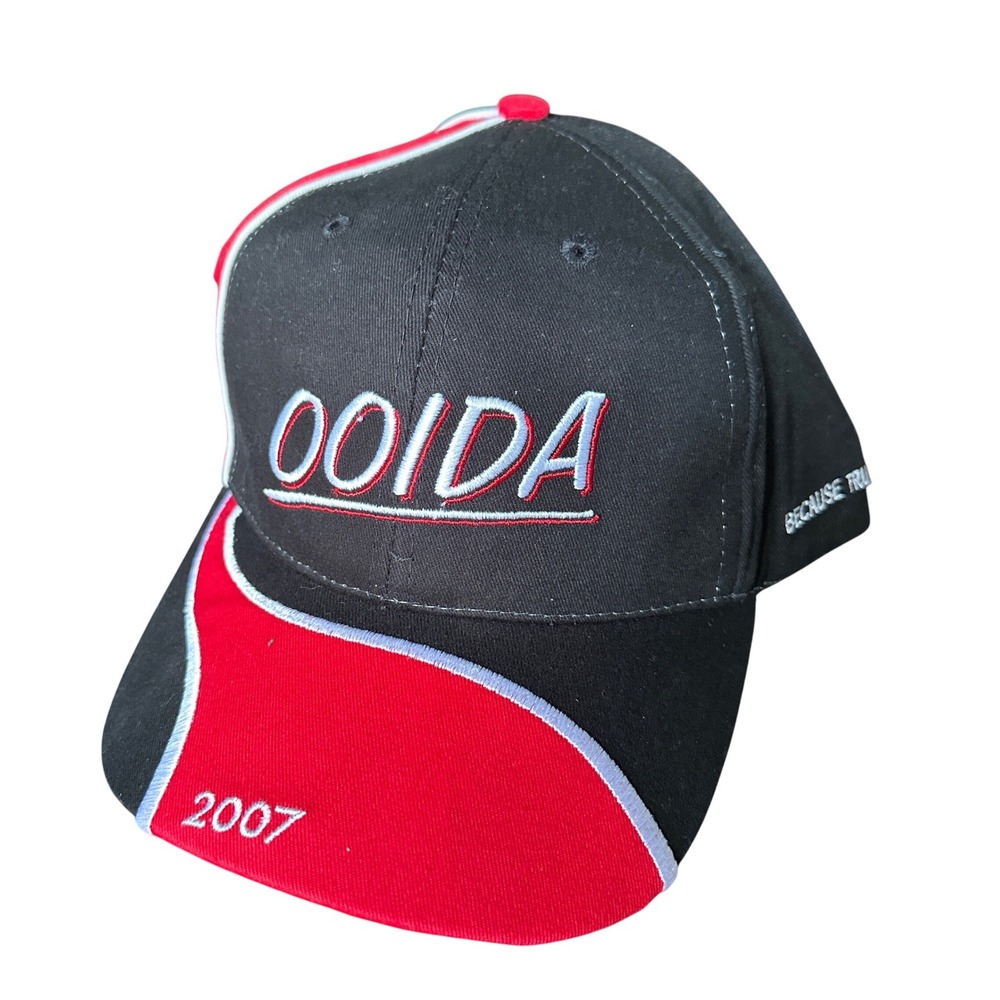 OOIDA Trucker Hat 2007 Because Truckers Have Rights Too Black Red Baseball Cap